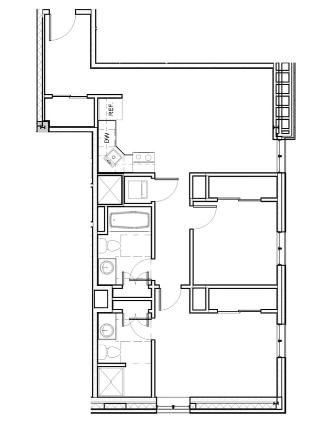 Floor Plan - 2 Bed 2 Bath 201-601
