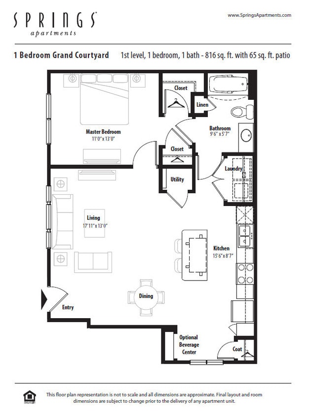 Floor Plan - 1 BR Grand Courtyard