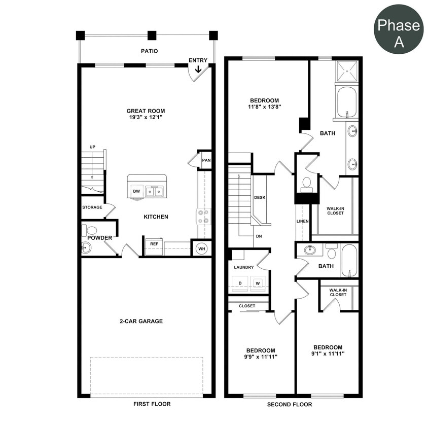 Floor Plan - The Townhomes Plan 3A