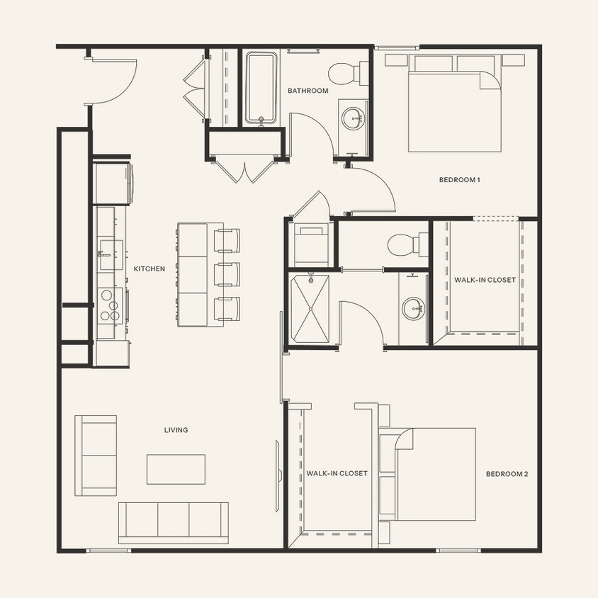 Floor Plan - B1 - Two Bedroom