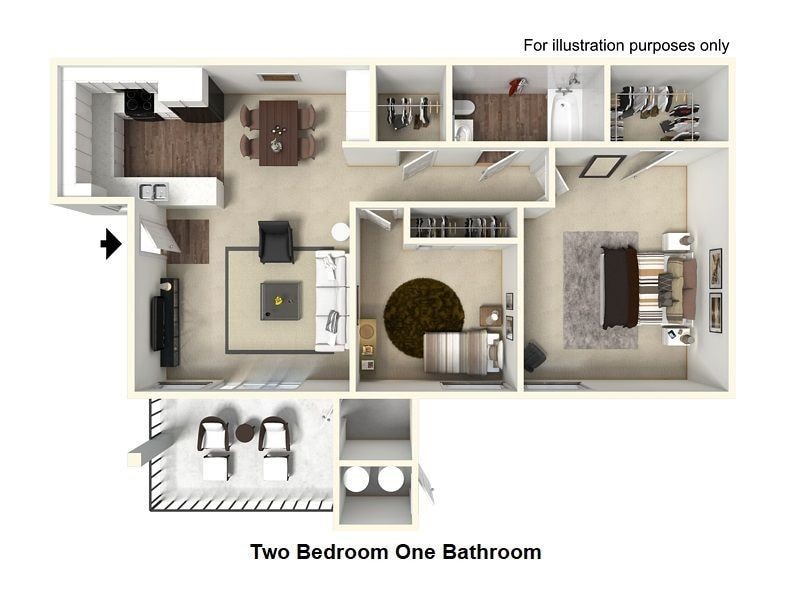 2+1 - 2 Bedroom 1 Bathroom
