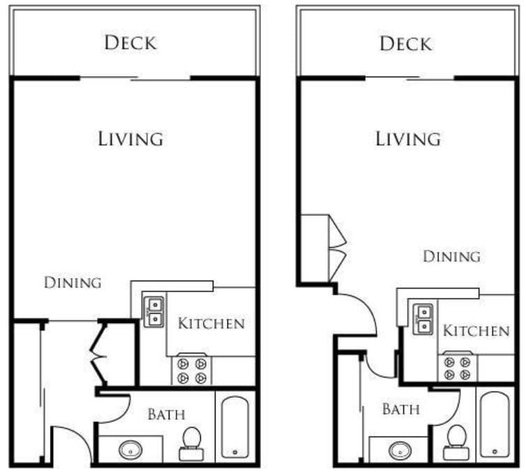Floor Plan - 0 Bed, 1 Bath A