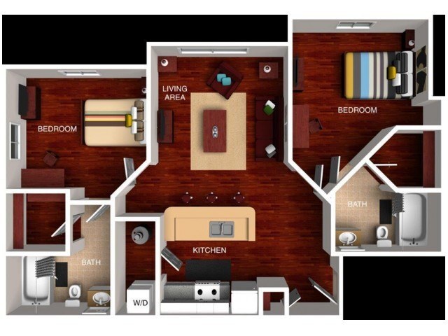 Floor Plan - 2 Bedroom 2 Bathroom