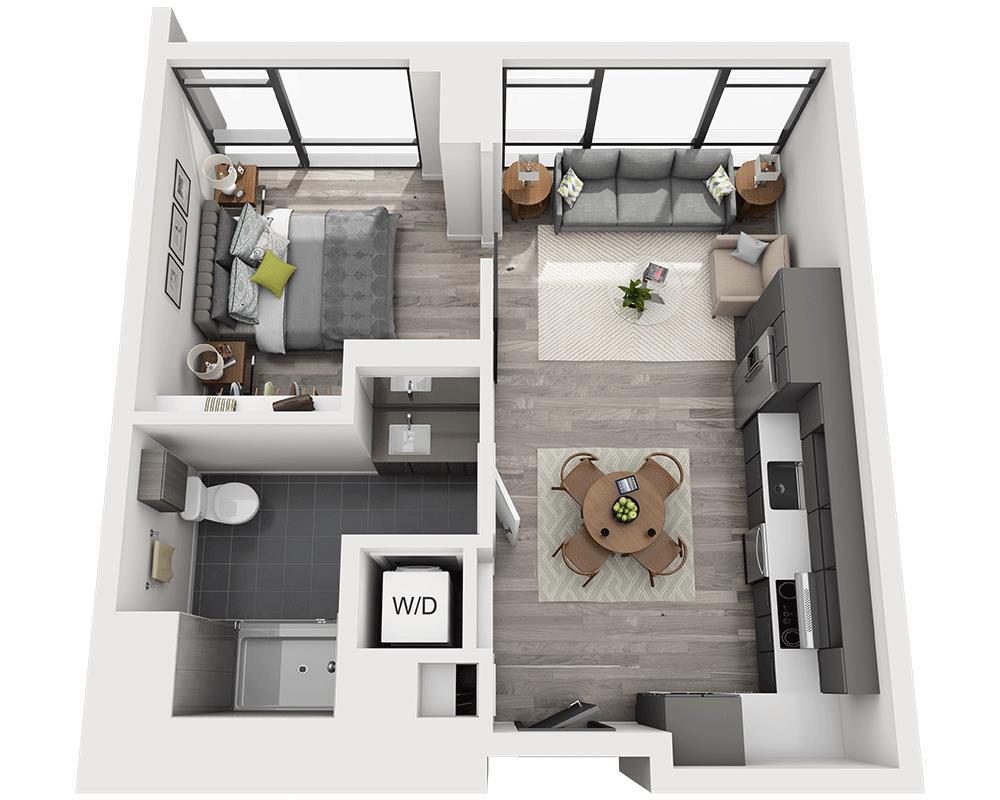 Floor Plan - One Bedroom A1W