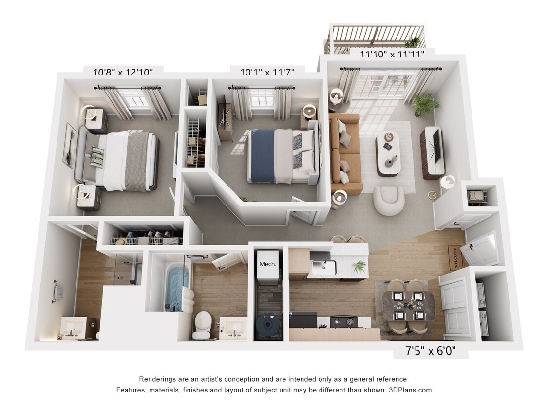 Floor Plan - 2B2B Gold