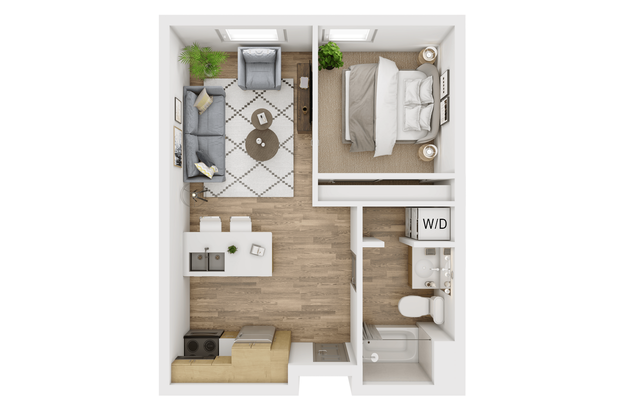 Floor Plan - 1 Bed, 1 Bath