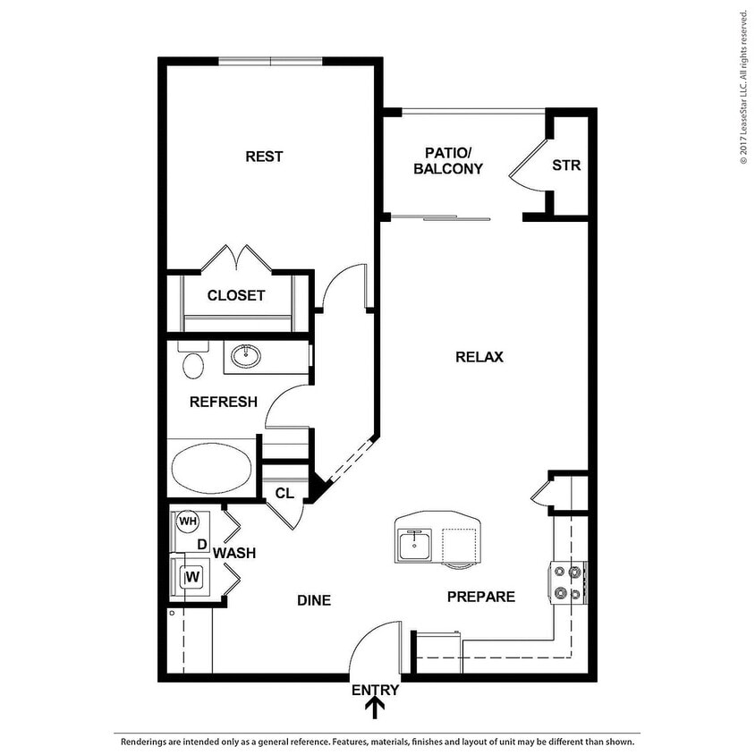 Ambrosio - 1B1B - 775 SF - A3.1 - 2D Floorplan - A3.1