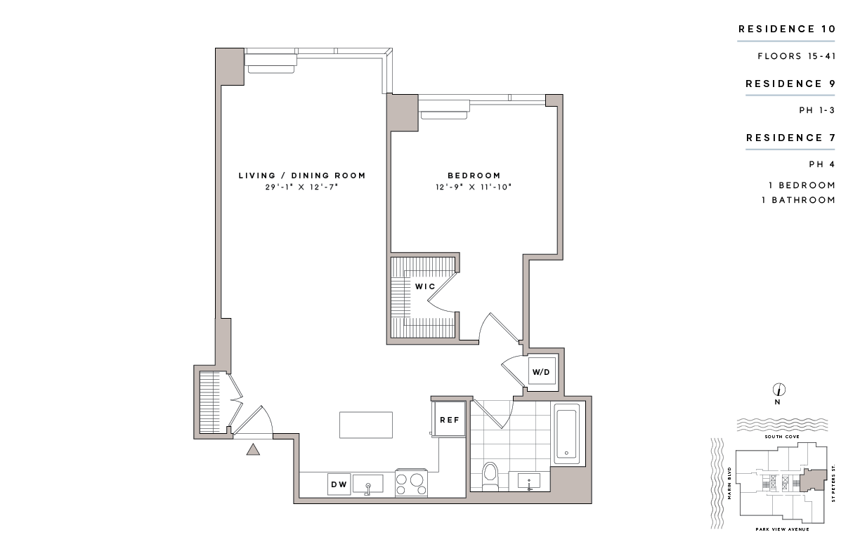 Floor Plan - 1 Bed1 Bath-A29
