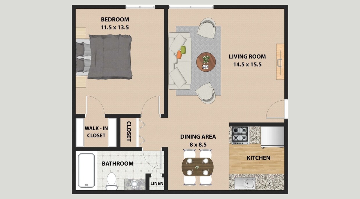 Floor Plan - 1bd-r