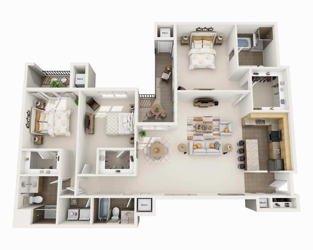 Floor Plan - Three Bedroom C3