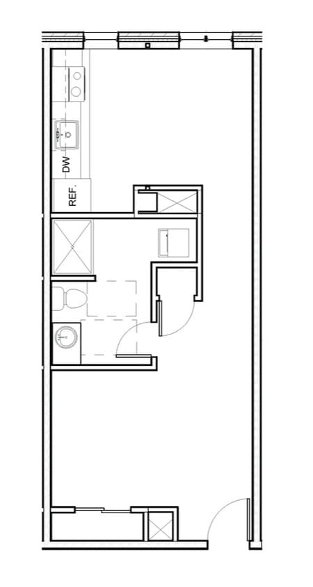 Floor Plan - Long Studio 106