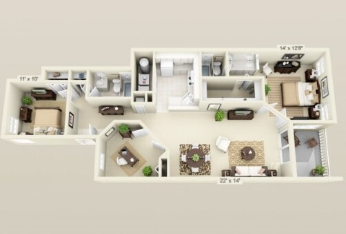 2 Bedroom with Den - 2c Luxe