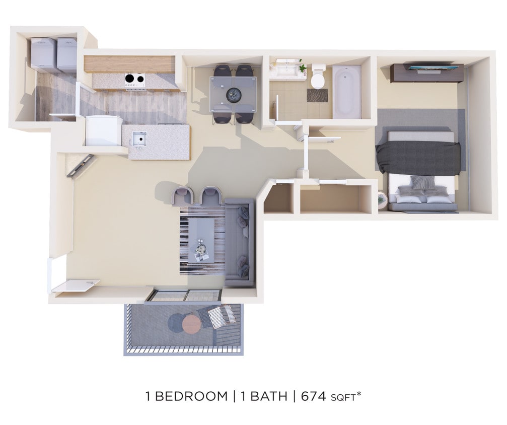 Floor Plan - One Bedroom