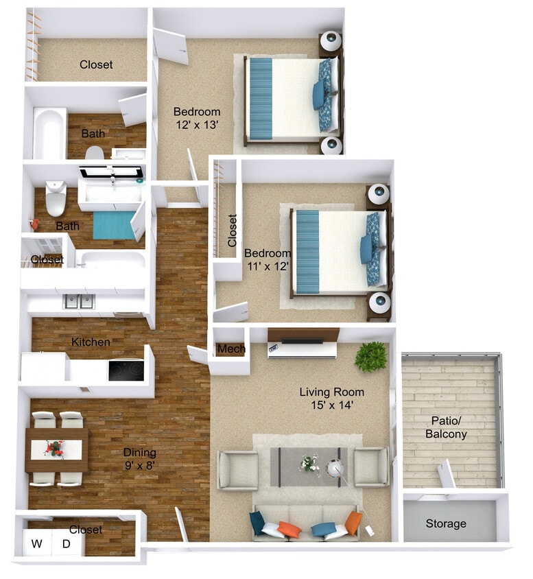 Floor Plan - Burgundy