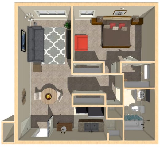 Floor Plan - One Bed One Bath