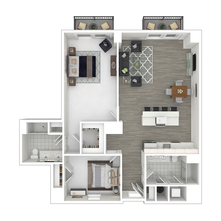 North End - 2x2 (3D Furnished) - North End