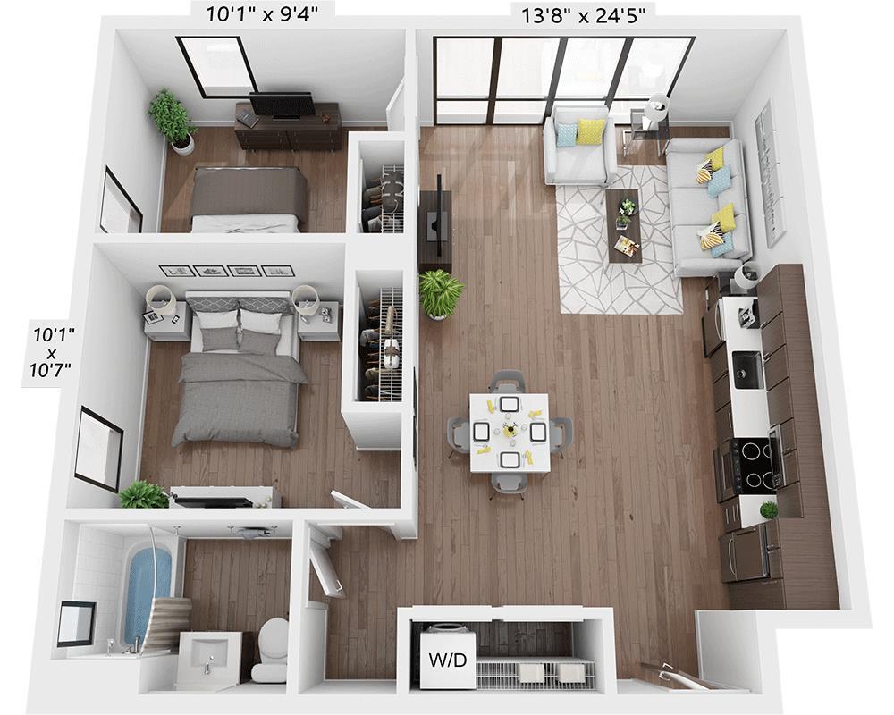 Floor Plan - Two Bedroom B1I