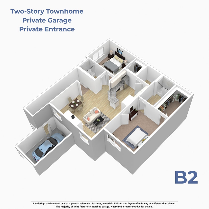 Floor Plan - B2 w/attached garage
