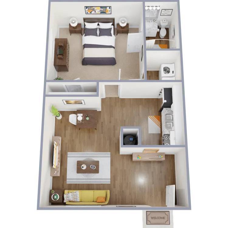 Floor Plan - 1x1B - Guest House