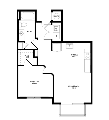 Floor Plan - One-Bedroom (A1)