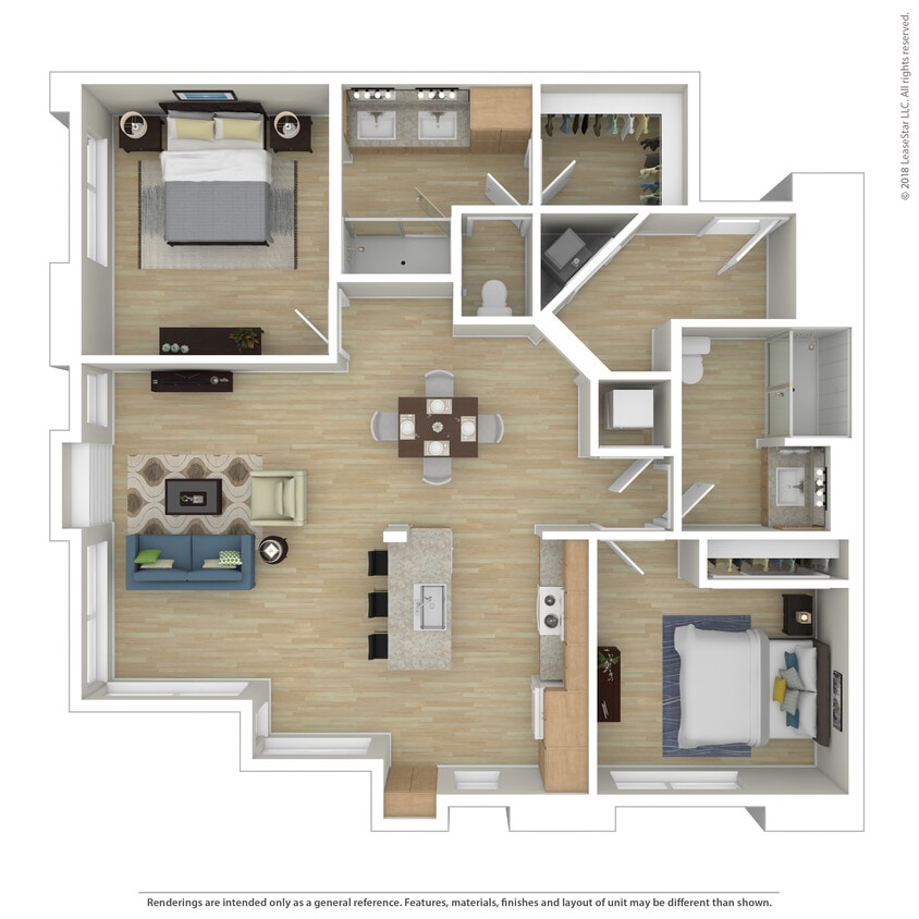 Floor Plan - Large 2 Bedroom 2 Bath
