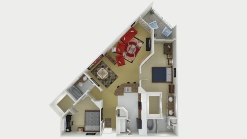 Opal - 2 Bed, 2 Bath E (Opal Plan - Renovated)
