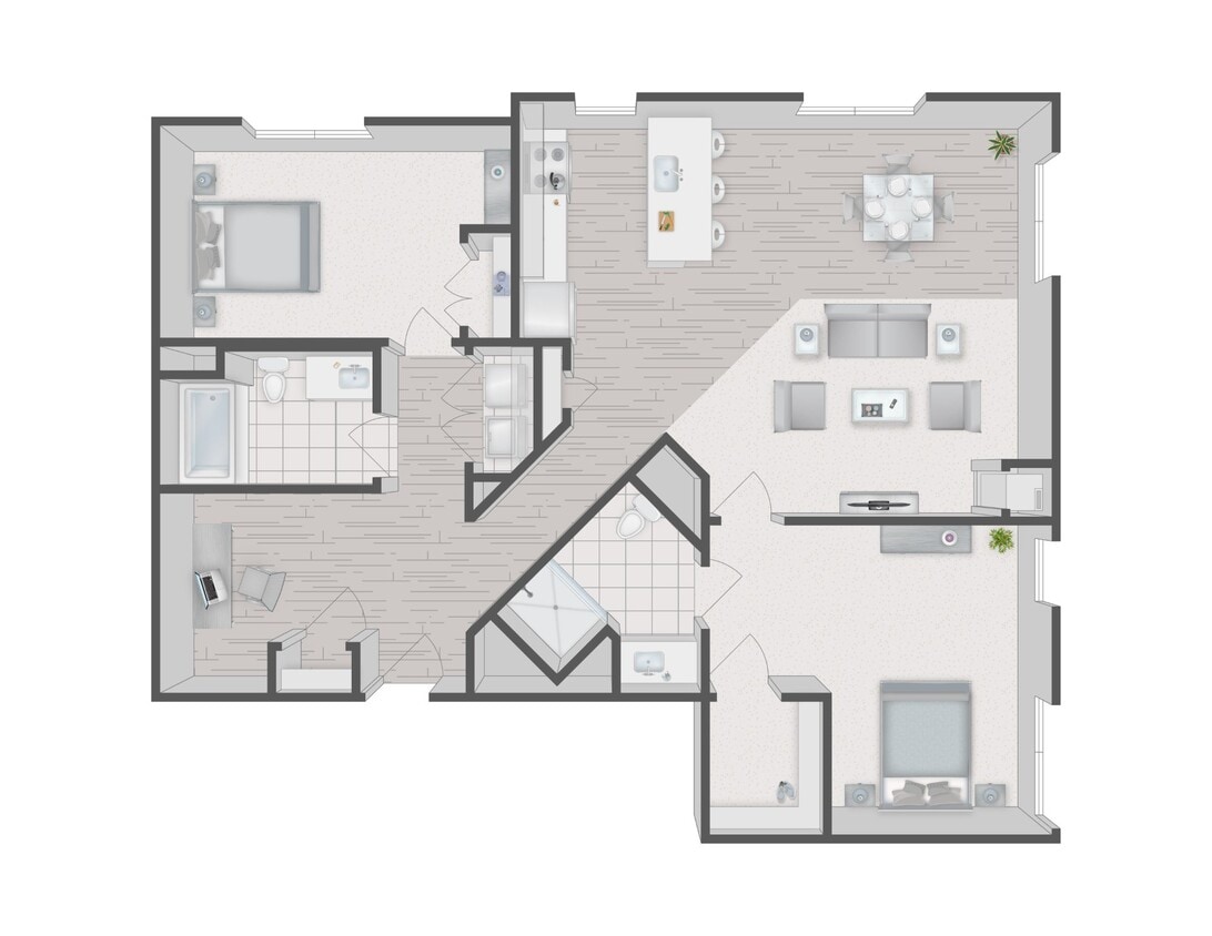 Floor Plan - 2 Bedroom 2 Bath