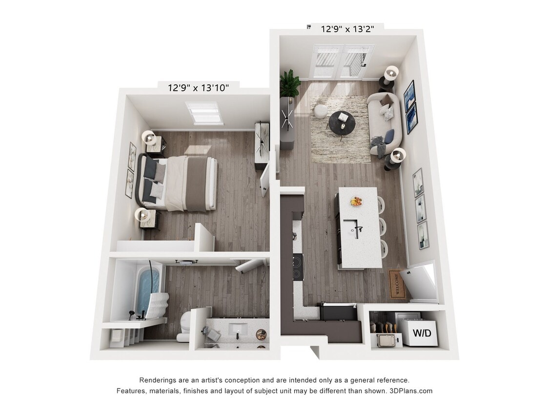 Floor Plan - 1 Bedroom 626