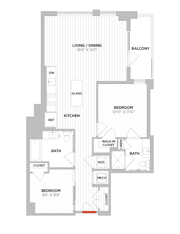 Floor Plan - 2 Bed/2 Bath-C03 Type A West