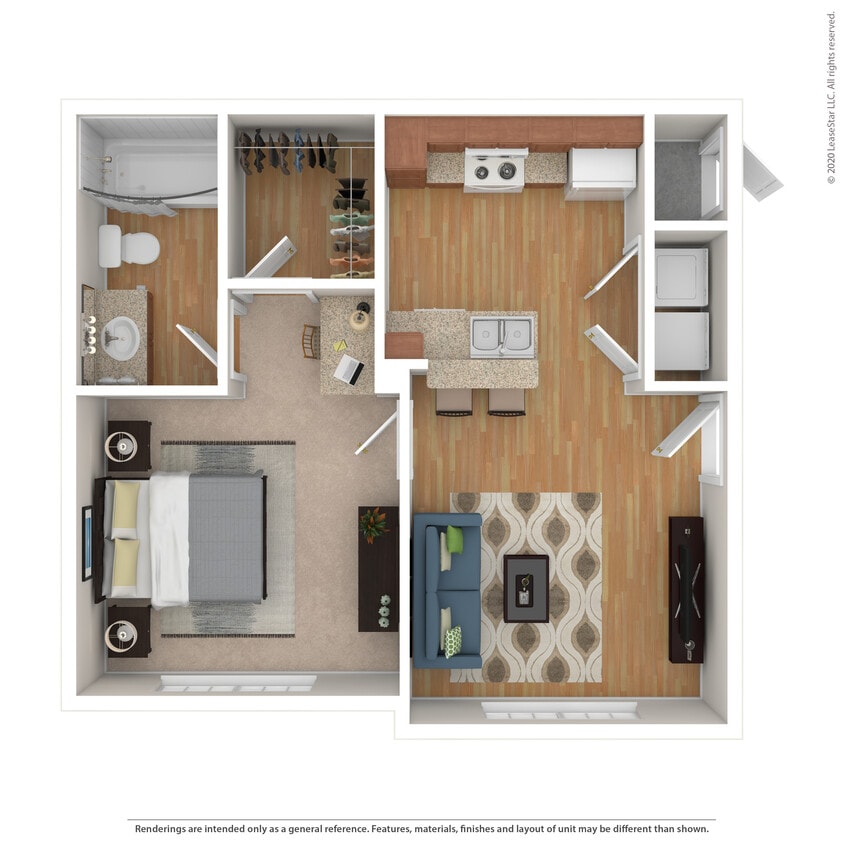 Floor Plan - 1 Bed 1 Bath 549 SqFt (549 Net)