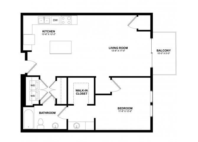 Floor Plan - 1x1¼ E and F