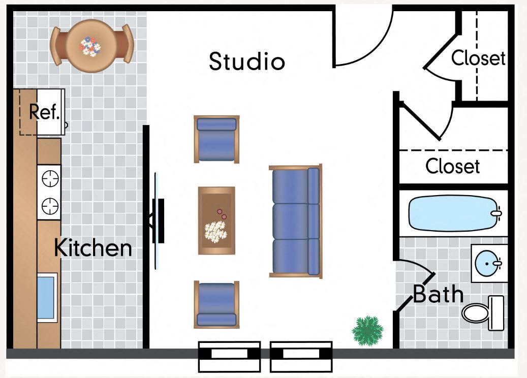 Floor Plan - Renovated Studio 05 Tier
