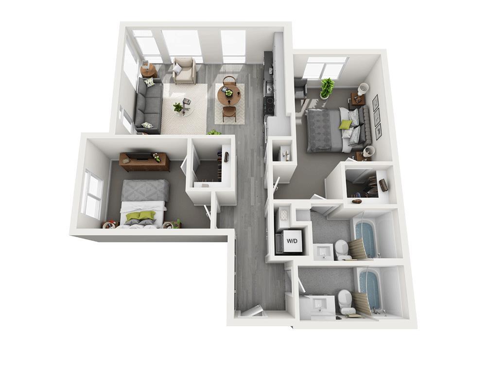 Floor Plan - Two Bedroom B2B-CL2