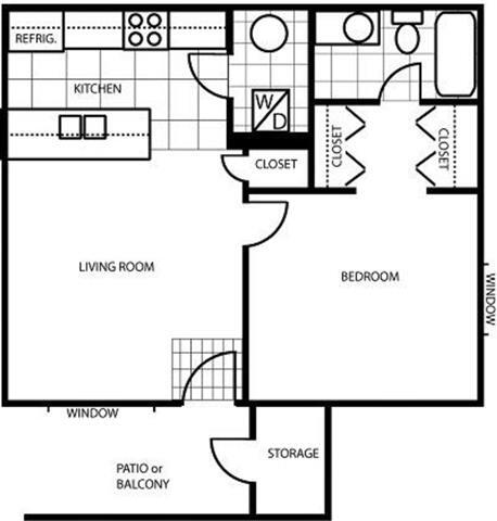 Floor Plan - One Bedroom