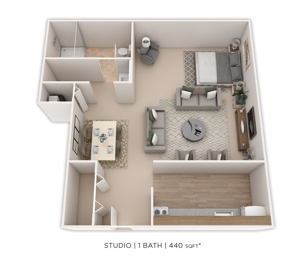 Floor Plan - Studio - 440sqft
