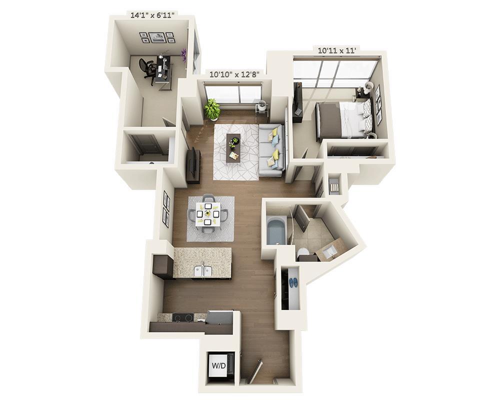 Floor Plan - One Bedroom A1DD