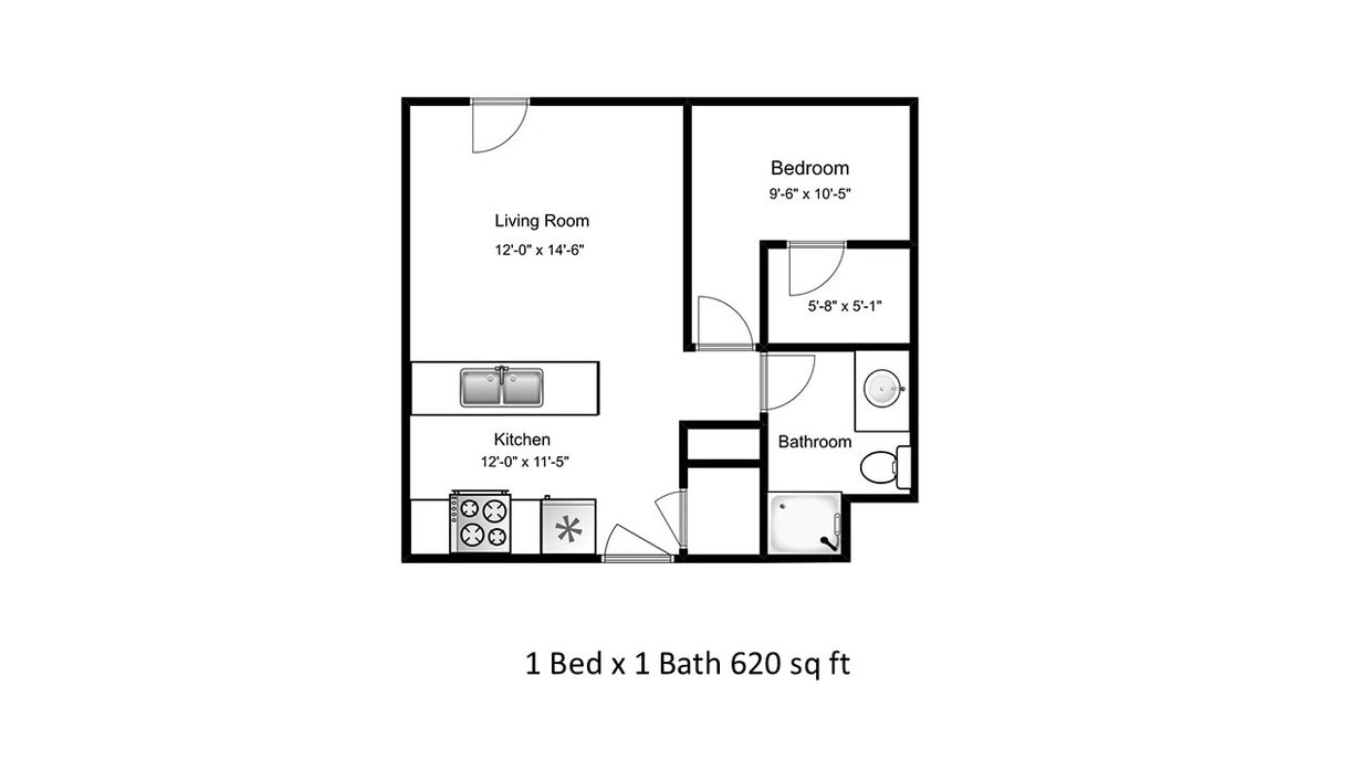 Floor Plan - 1x1 B