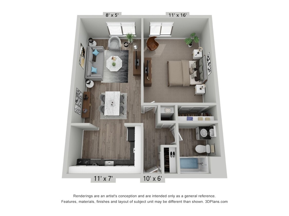 Floor Plan - Springwood One Bed Flat