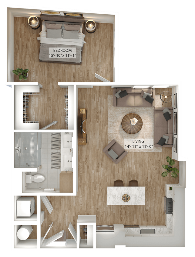 Floor Plan - 1 Bed/1 Bath-A8