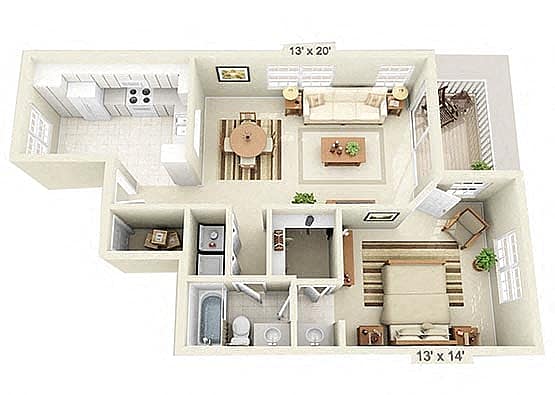1 Bedroom Downstairs - 1a