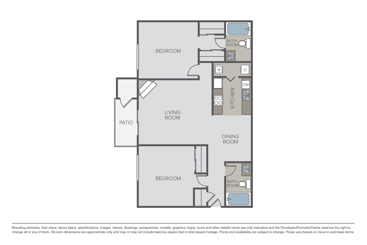 Floor Plan - 2 Bed 2 Bath - B4
