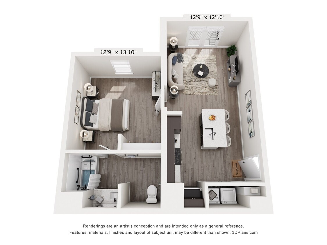 Floor Plan - 1 Bedroom 624
