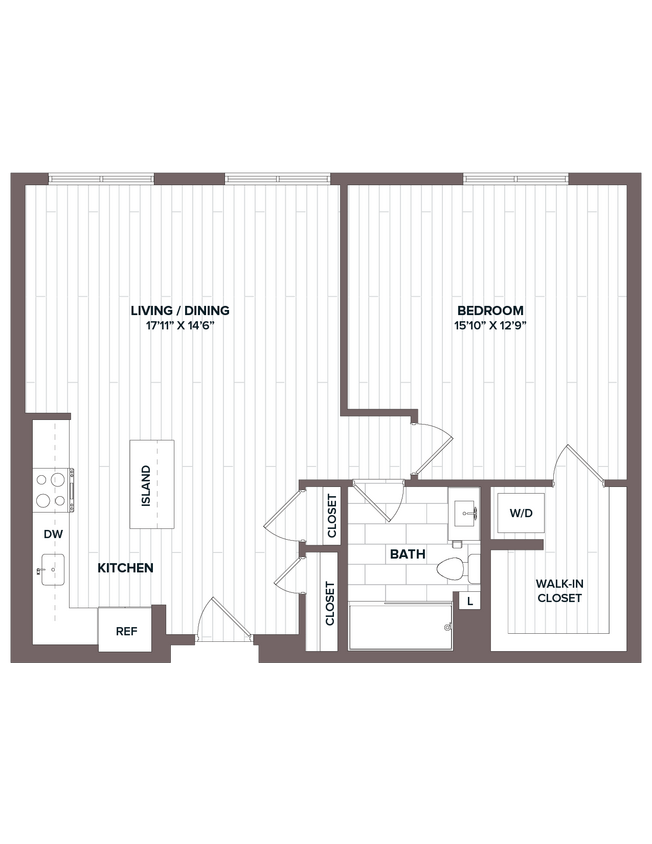 Floor Plan - 1 Bed/1 Bath - A8 Bldg C