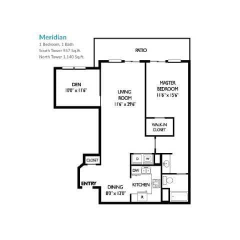 Floor Plan - Meridian with Den Option
