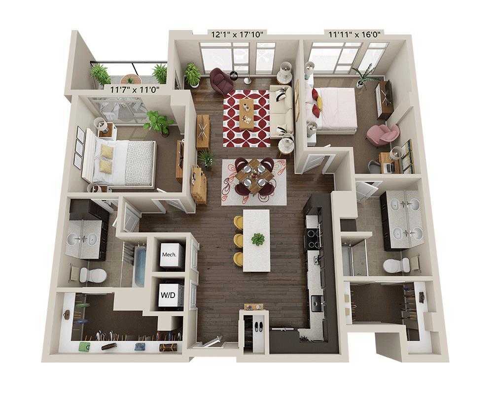 Floor Plan - Two Bedroom B2S