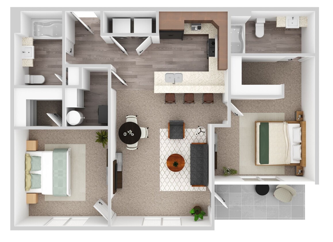 Floor Plan - 2 Bed 2 Bath Apartment