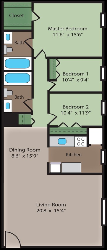 3BR/2BA - Ash