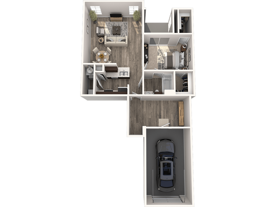 Floor Plan - A7 1000 Sq. Ft. 1st Fl. With Garage & Extra Bon...