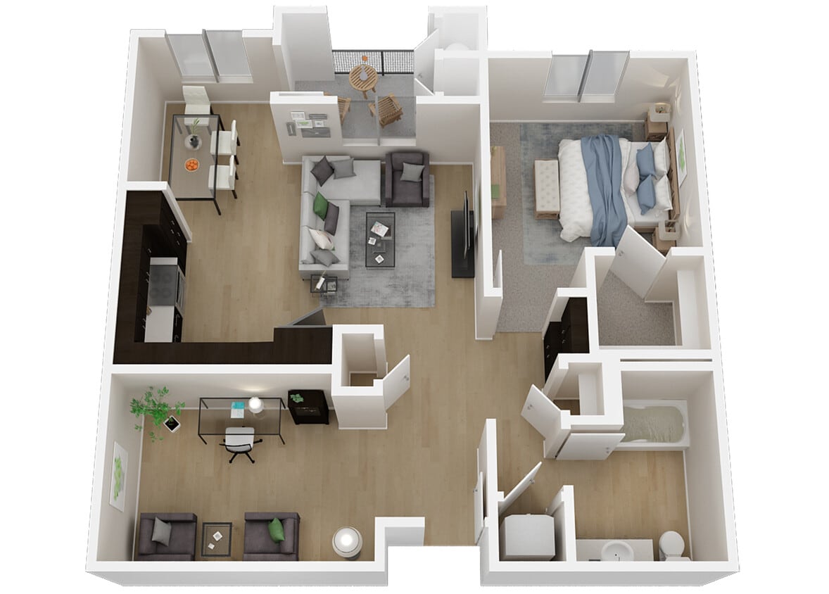 Floor Plan - A3 1x1 D