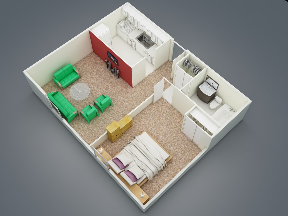 1BED 1 BATH 570SQFT.jpg - One Bedroom Junior